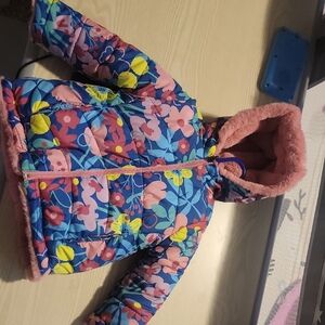 Falls Creek Reversible Kids Coat Floral - Blue/Pink